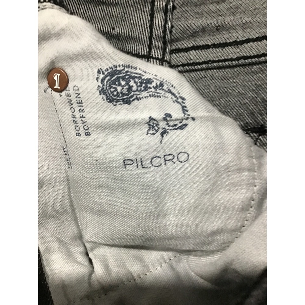 Pilcro Anthropologie Borrowed Boyfriend Jeans Black Distressed Ripped Size 26 - Picture 7 of 10